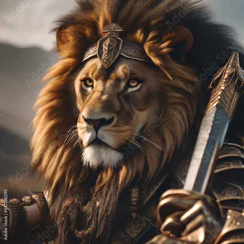 AI Art for Men Fantasy Warrior Series (Lion Major)