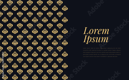Gold and Black Ace of Spades Pattern on Geometric Mosaic Abstract Background Luxury Ornament Style.