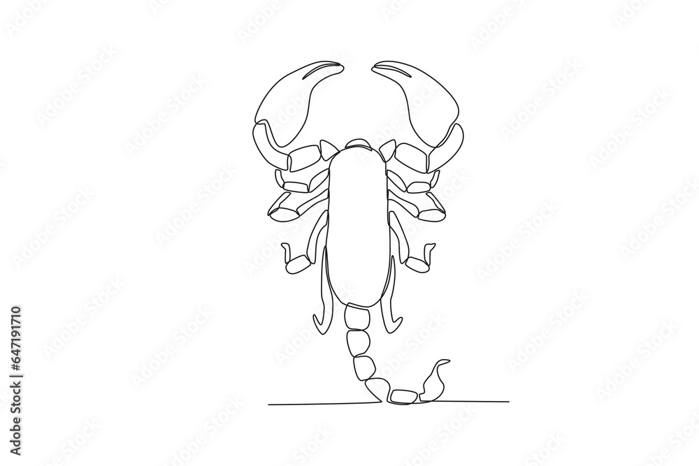 A single continuous line drawing of an scorpion for the farm's logo identity. Single line drawing graphic design vector illustration
A single continuous line drawing of an scorpion for the farm's logo identity. Single line drawing graphic design vector illustration