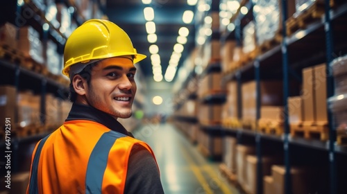 Warehouse worker are stock check in storage warehouse.