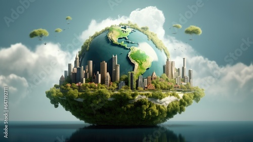 Globe and eco friendly environment, World environment and earth day concept. © visoot