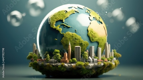 Globe and eco friendly environment, World environment and earth day concept.