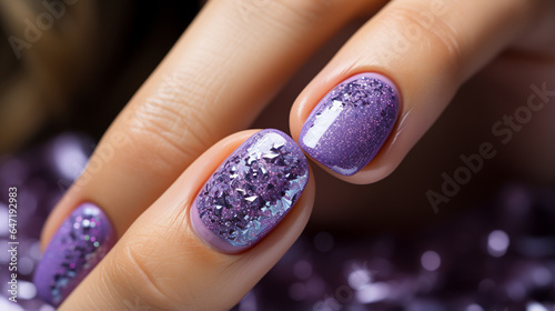 Purple fingernail.