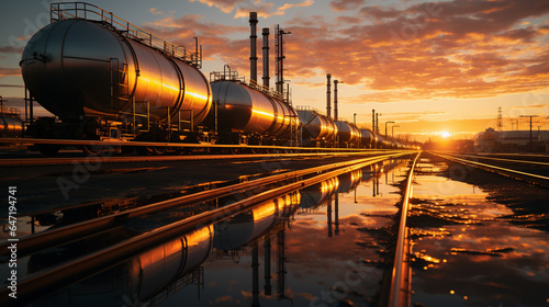 Tank cars with oil.