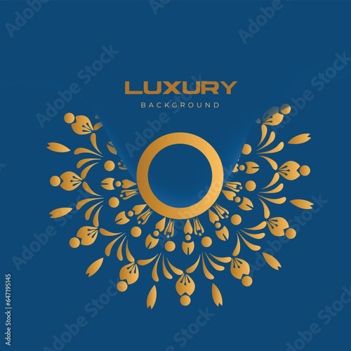 Creative luxury mandala design background in gold color.