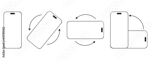 Back modern smartphone icon isolated. Rotating the screen of a mobile smartphone. Horizontal or vertical screen position icons. EPS 10