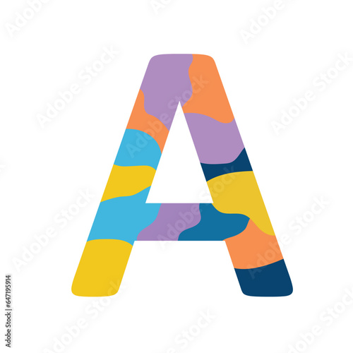 Colorful alphabet A vector illustration