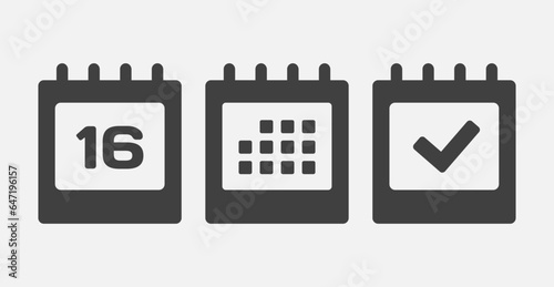 Vector icon page calendar - 16 day, agenda, done