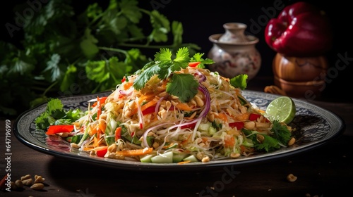 A Burst of Flavors Bright and Vibrant Colors of Fresh and Spicy Som Tum Salad
