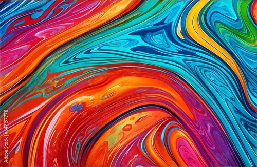 Abstract Colorful Fluid  Highly-textured  High-quality Details Background