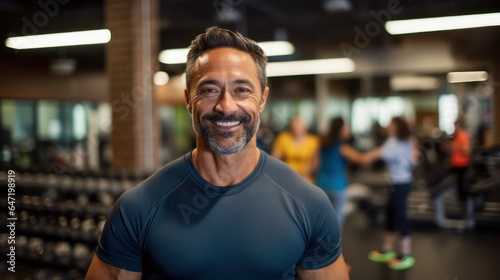 Motivation, fitness and portrait of asenior man in gym wellness and cardio workout. Smile, healthy body and face of senior male after training, exercise and sports goals