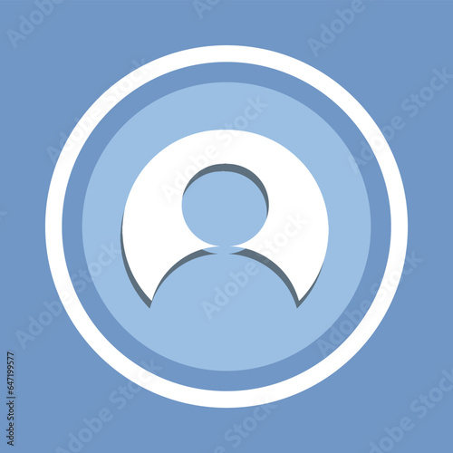 User Icon Vector. Profile icon vector in trendy flat style. Profile icon image, Profile icon illustration isolated on blue background