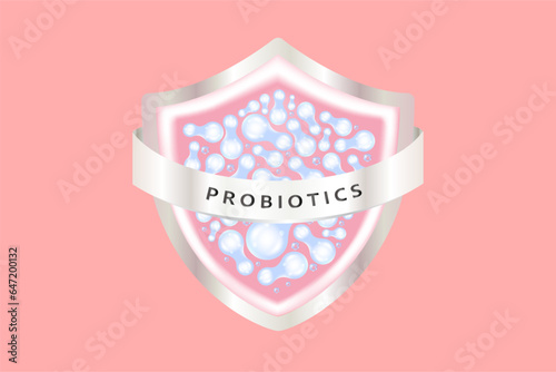 Probiotic and Hyaluronic acid skin solutions ad, collagen and vitamin serum symbol with cosmetic advertising background ready to use illustration vector.