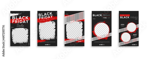 black friday sale social media post story template design. 