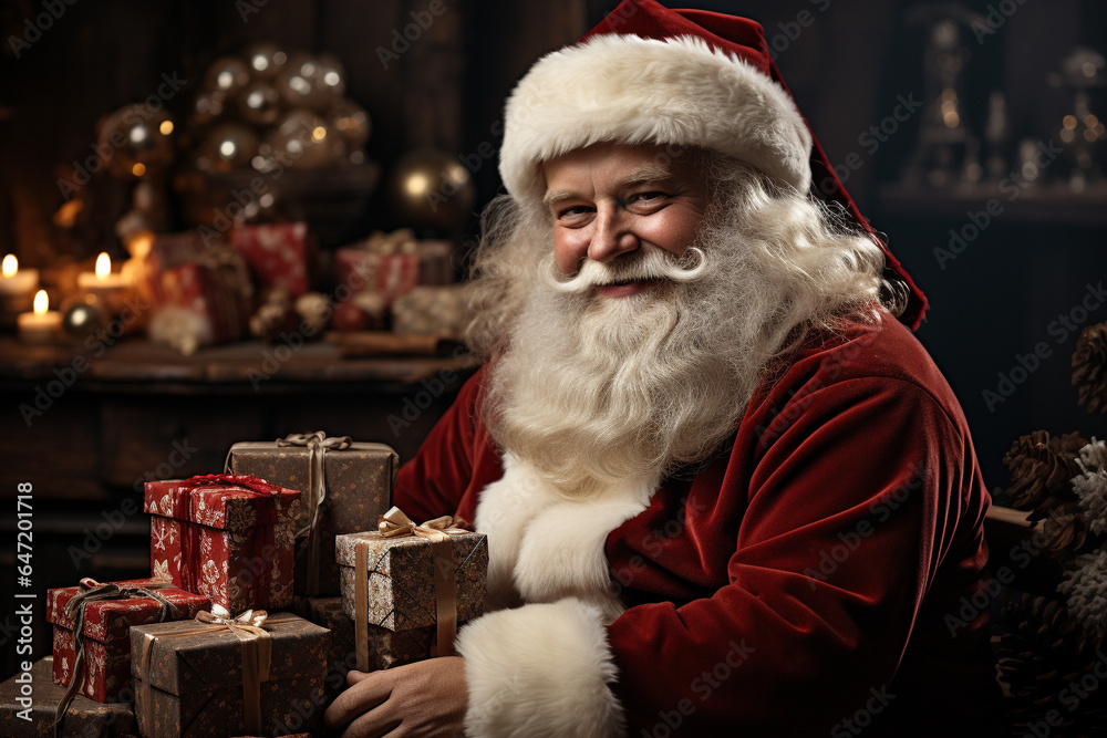 Christmas background with Santa Claus, Generative ai Christmas background with Santa Claus, Generative ai