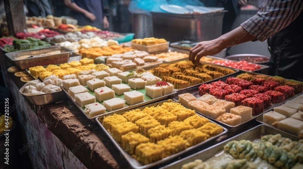 Savor the Flavors Vibrant Street Food Scene of Pastel Being Sold in a Festive Atmosphere