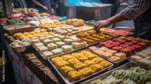 Savor the Flavors Vibrant Street Food Scene of Pastel Being Sold in a Festive Atmosphere