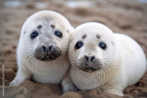 International day for the protection of seal pups. Little white seals. Seal population. © Yuliia