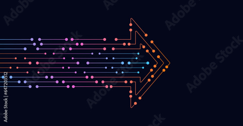 Abstract arrow direction. Technology background