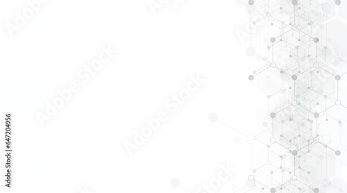 Hexagons pattern background. Genetic research, molecular structure. Chemical engineering. Concept of innovation technology. Used for design healthcare, science and medicine background