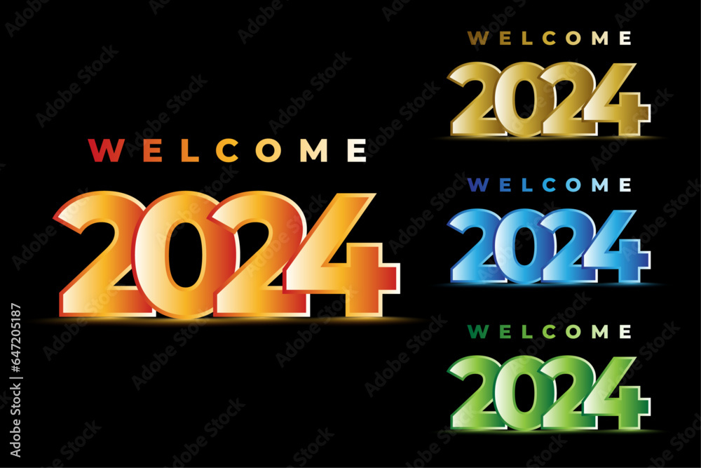 Welcome the 2023 golden text effects combo set for the Happy New Year