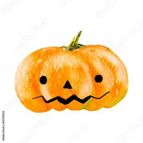 Pumpkin for Halloween or Thanksgiving, for autumn decorative design, Halloween invitation, harvest