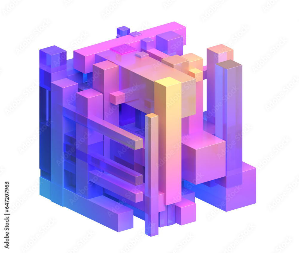 Obraz premium Abstract geometric structure, 3d render
