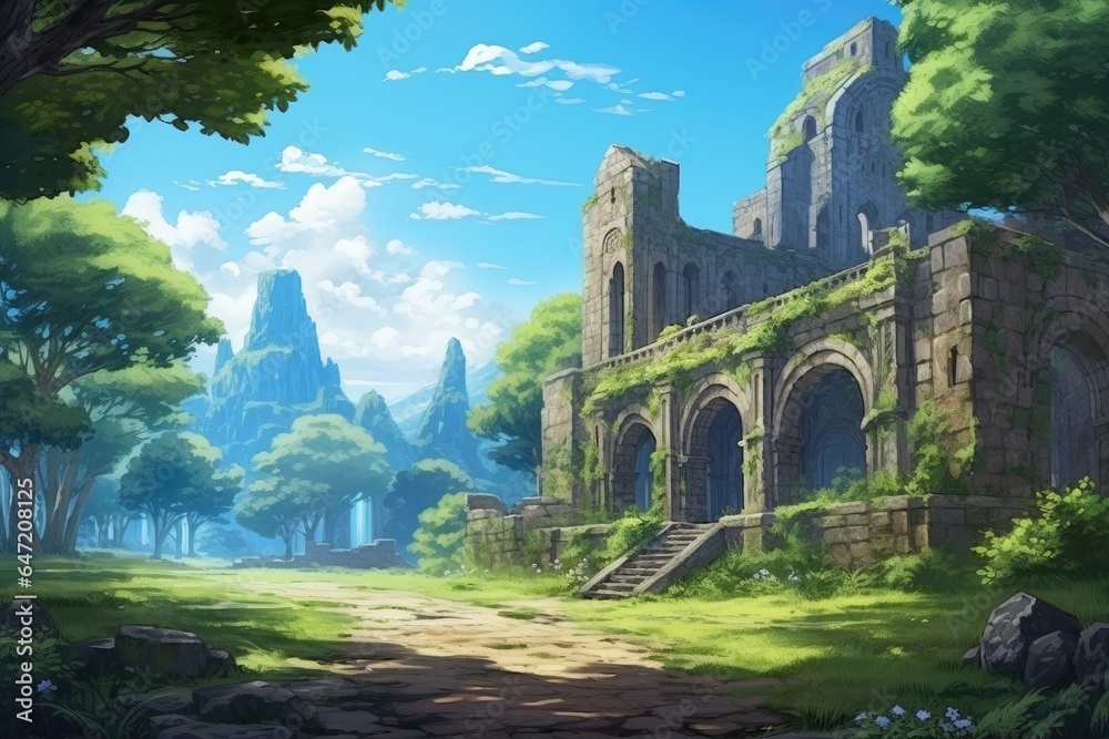 Fantasy Visual Novel Ancient Ruin Landscape Fantasy Visual Novel Ancient Ruin Landscape