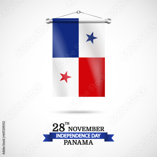 Vector Illustration of Panama Independence Day. Background with flag.
