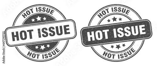 hot issue stamp. hot issue label. round grunge sign