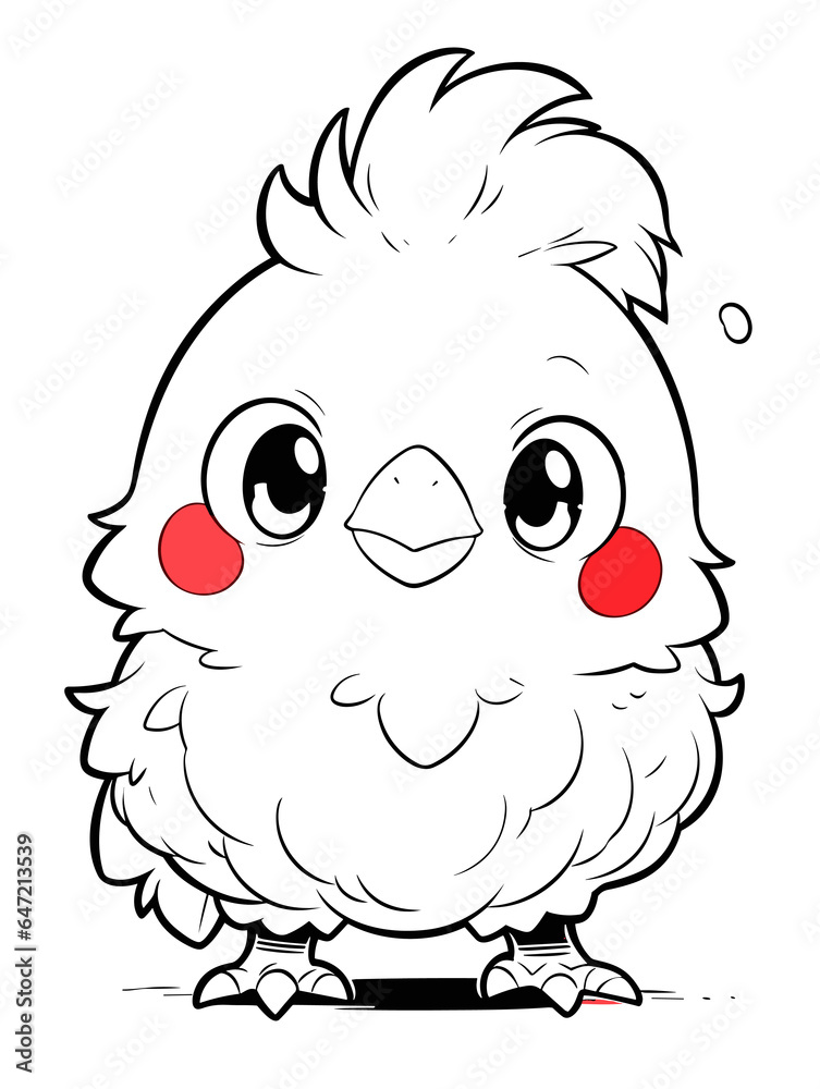 Simple Barred Plymouth Rock Chicken Coloring Illustration Ai Generated ...