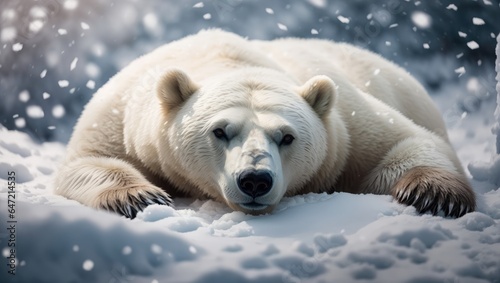 "Arctic Dreams: The Slumber of the Majestic Polar Bear"