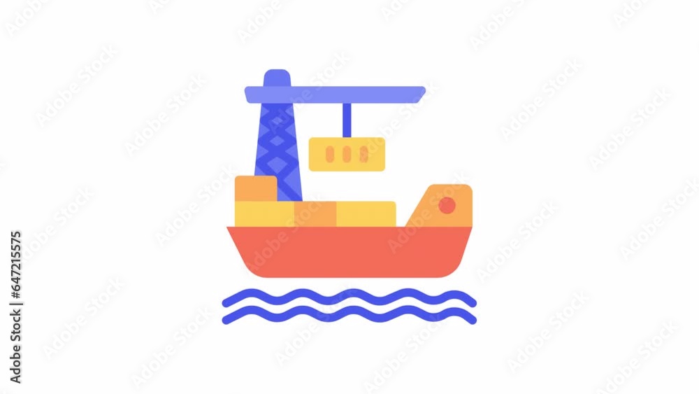 Cargo Ship, Global Logistic animated icon on transparent background.
Cargo Ship, Global Logistic animated icon on transparent background.