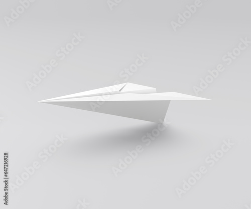 3d Paper plane isolated on grey background 3d illustration.
