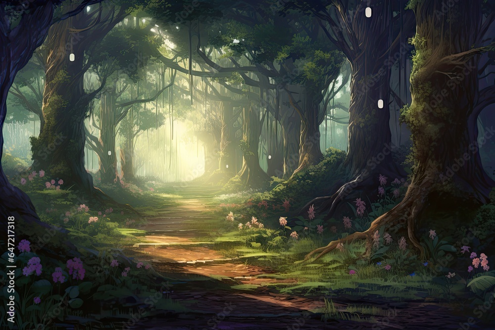 Enchanted Fantasy Woodland Landscape