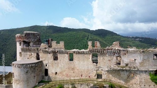 Aerial image of Ligurian castle Govone  photo