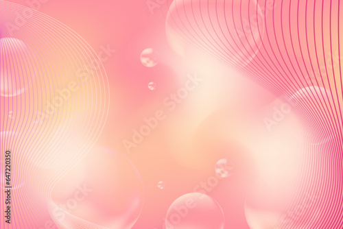 Pink Peachy gradient background with dynamic blurry bubbles composition. Perfect for websites, presentations, flyers and posters.