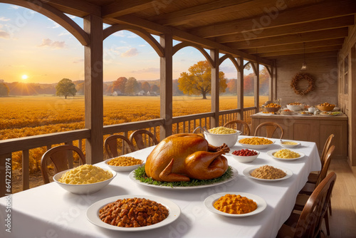 Thanksgiving Day Charm, Rustic Country Farm Stock Photos, AI Generated