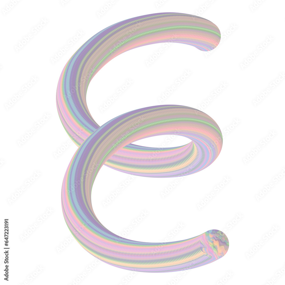 3D Alphabet E lettering font decoration pastel rope illustration for kids 3D Alphabet E lettering font decoration pastel rope illustration for kids