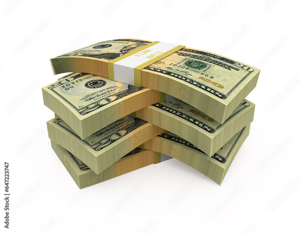 3d render twenty dollar banknote (clipping path) 3d render twenty dollar banknote (clipping path)