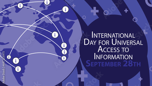 International Day for Universal Access to Information vector banner design. Happy International Day for Universal Access to Information modern minimal graphic poster illustration.