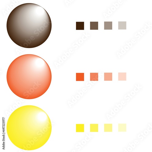 Balls with a palette on a transparent background.
