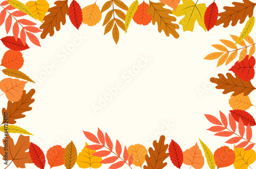 Falling Fall Autumn Leaves. Horizontal