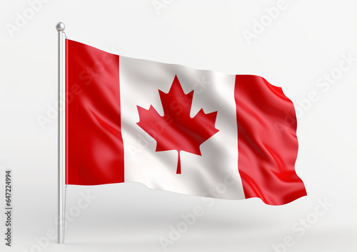 canadian flag waving in wind