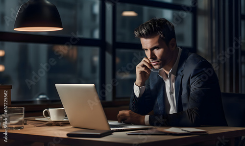 businessman working on laptop in the office