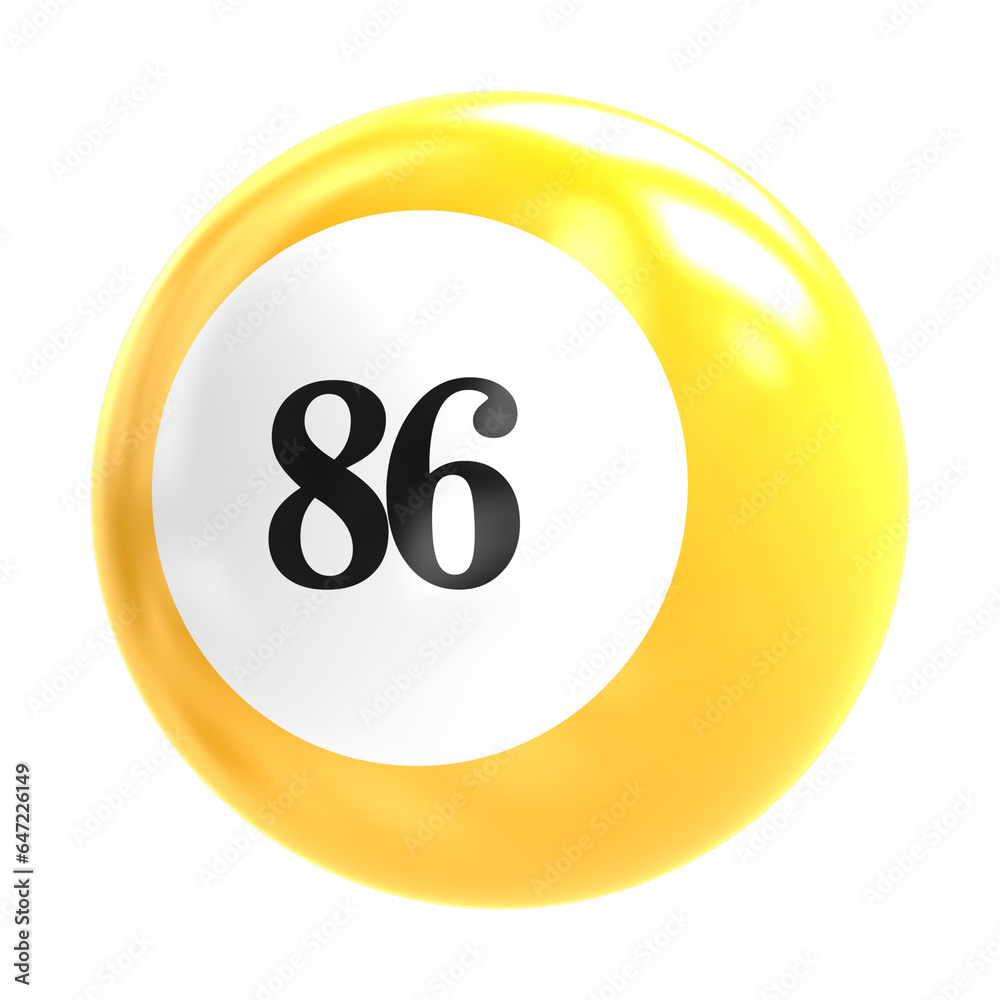 ball number 3d render