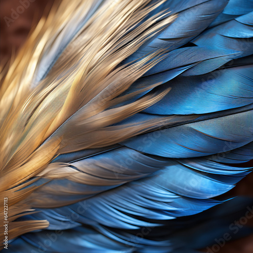 Feather Design; elegant, detailed, patterned, ethereal, angelic. Feathers macro close up. Natural materials surface.Beautiful nature seamlesbackground.Airiness and lightness symbol. Elegant wallpaper © Bettina