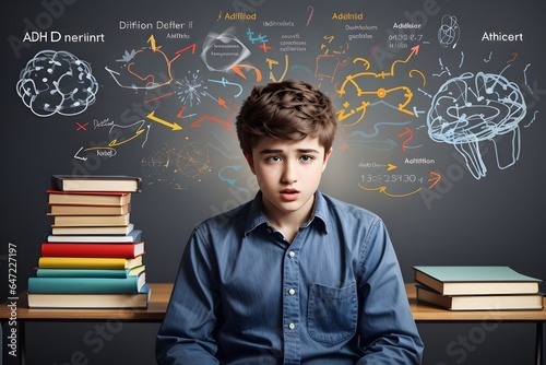 Attention-deficit/hyperactivity disorder, difficulty concentrating, impulsivity, and hyperactivity.