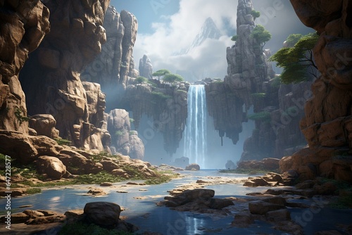 Discover the potential of Unreal Engine 5 as you explore a remarkable landscape with a breathtaking waterfall and secret cave entrance. Generative AI