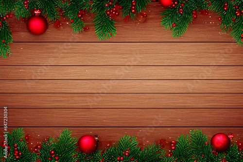 christmas decoration on wooden table